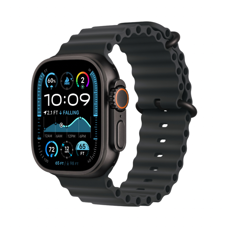 Apple Watch Ultra 2 Black Titanium Case with Black Ocean Band