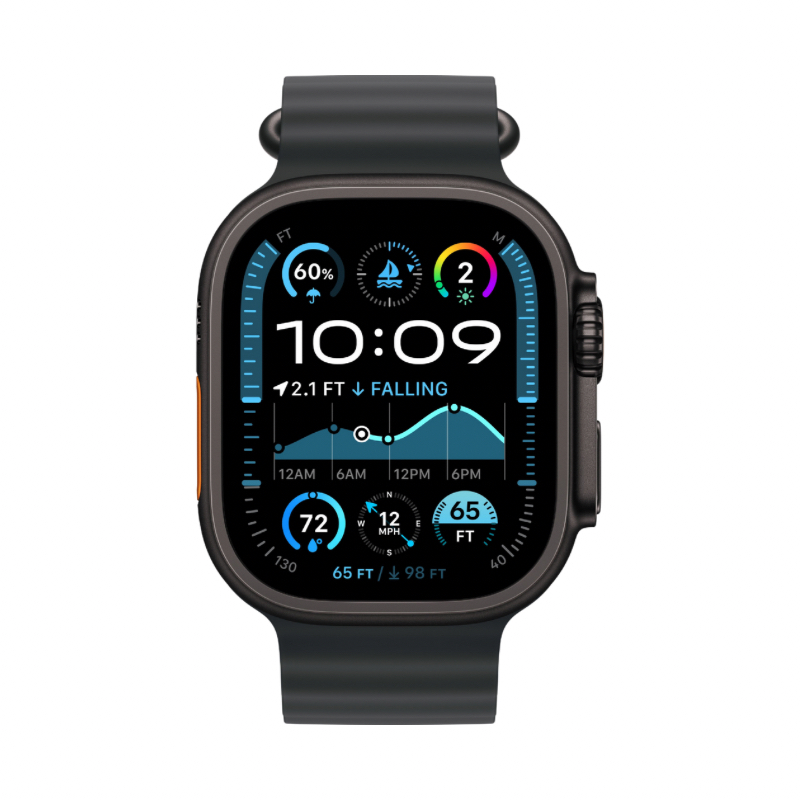 Apple Watch Ultra 2 Black Titanium Case with Black Ocean Band